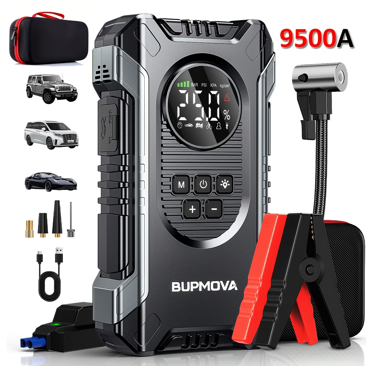 VoltGuard™ 4-in-1 Jump Starter & Air Compressor