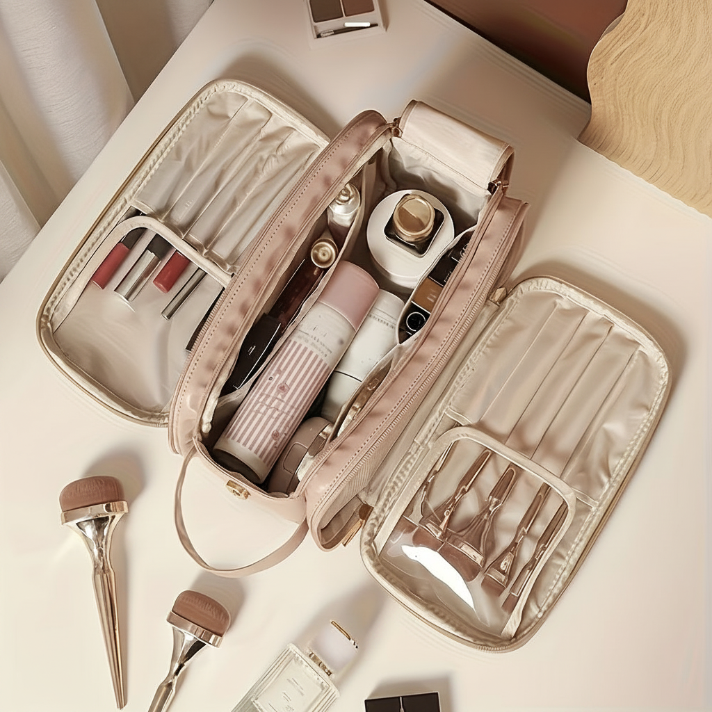 Champagne Gold Makeup Bag