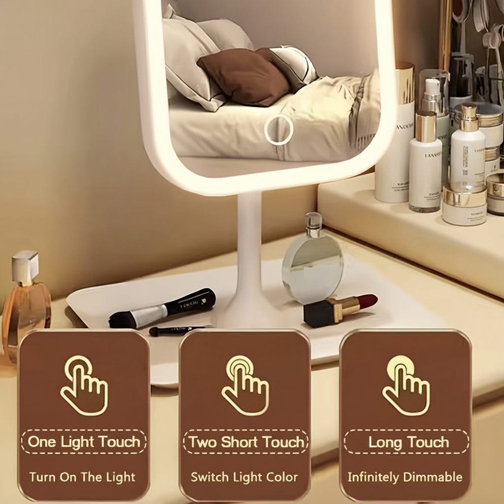 Velora Mirror with Skincare Products